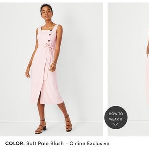 Ann Taylor Side Button Belted Midi Dress